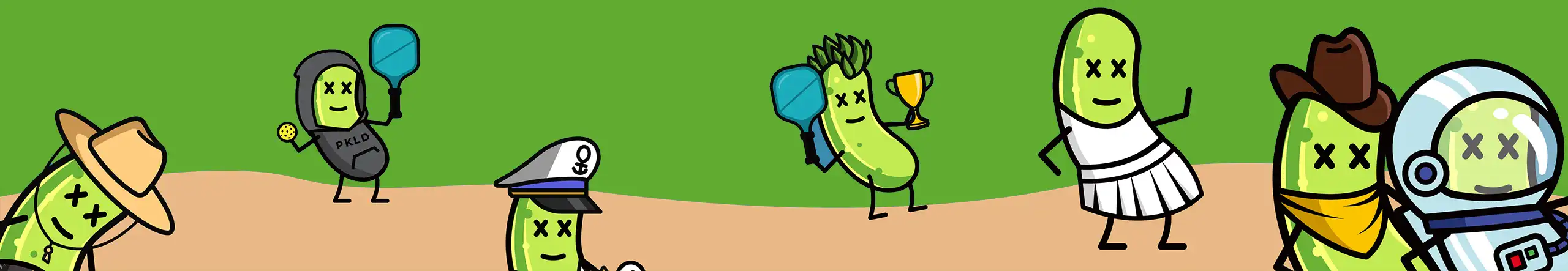 Pickleball Daily Scottsdale logo mascot collage – fun and quirky characters representing local pickleball vibes