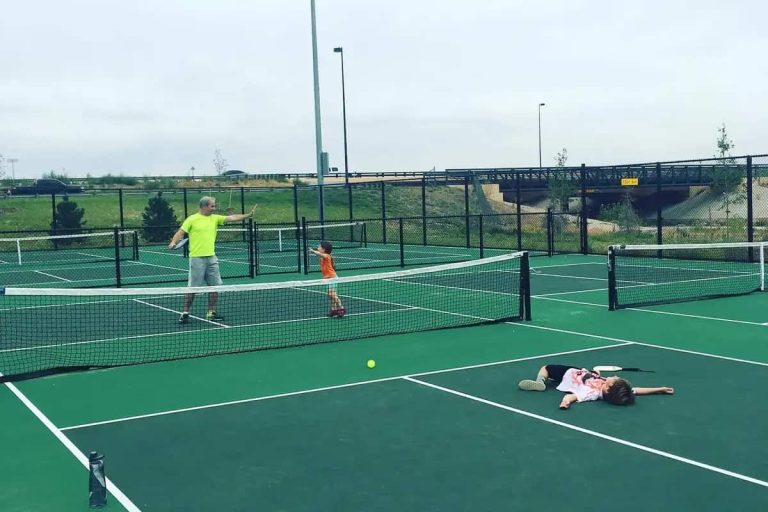 Outdoor pickleball court view of Northfield Courts located at Denver CO