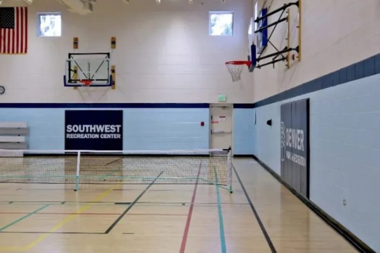 Indoor pickleball court view of Southwest Recreation Center located at Denver CO